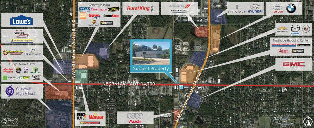 Freestanding Retail/Automotive: 101 NE 23rd Ave, Gainesville, FL 32609